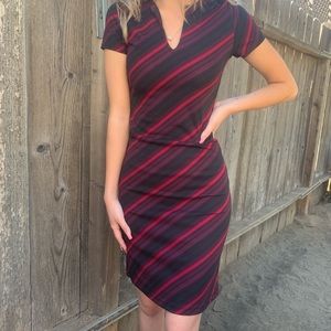 Unique 90s abstract printed tight midi dress.